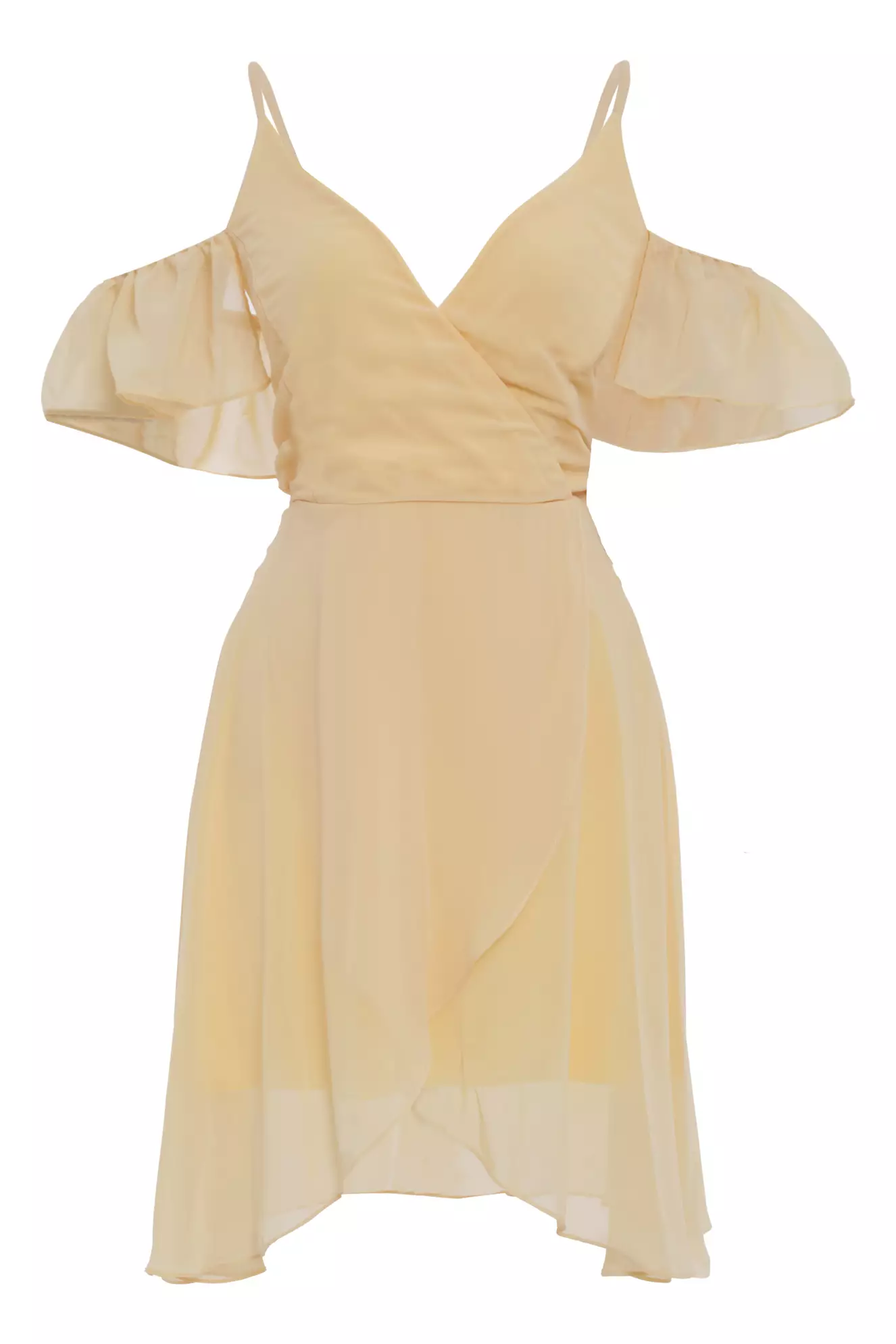 Yellow sifon short sleeve mini dress