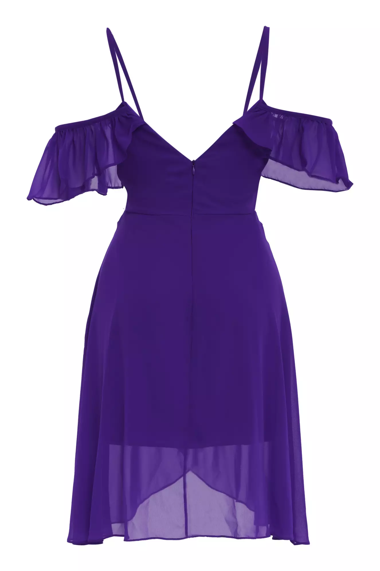 Purple sifon short sleeve mini dress