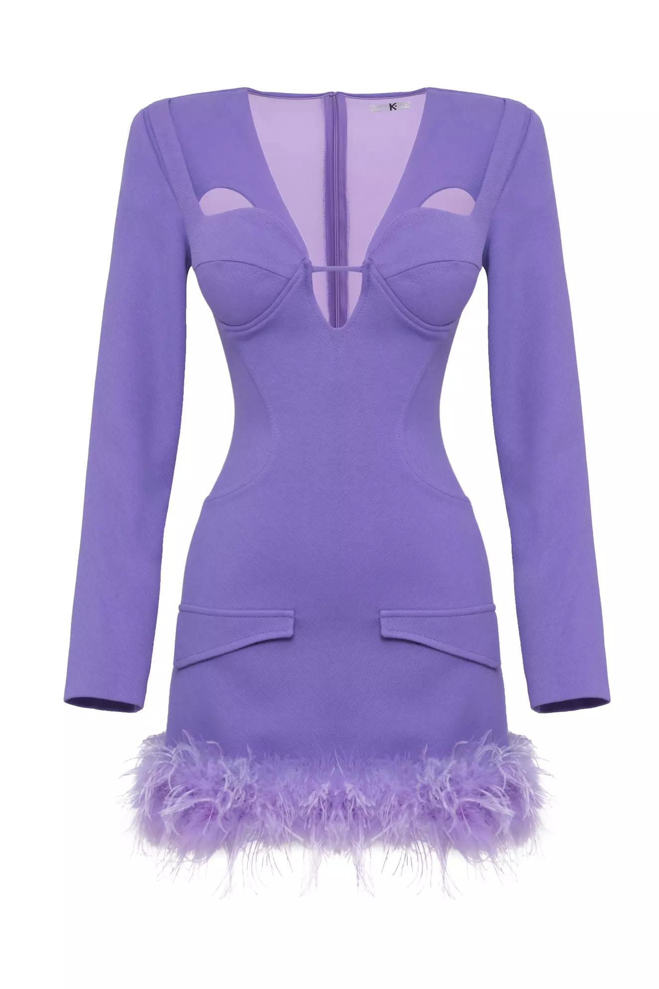 Purple felisha long sleeve mini dress