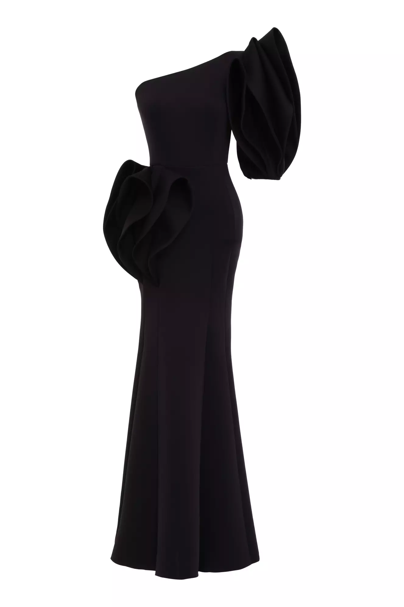 Black dalgic one arm long dress