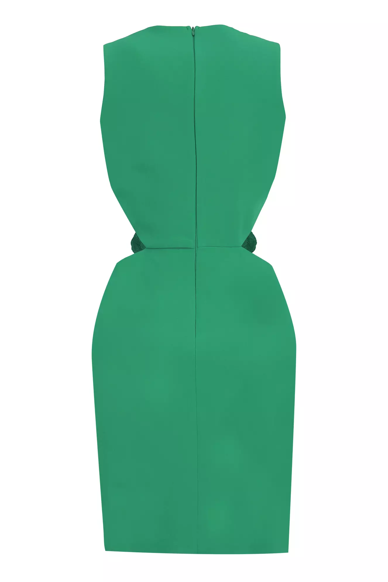 Green crepe sleeveless mini dress