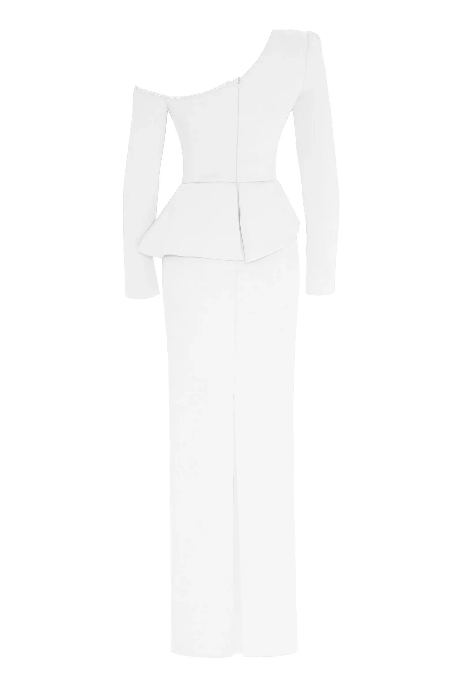 White wowen long sleeve maxi dress