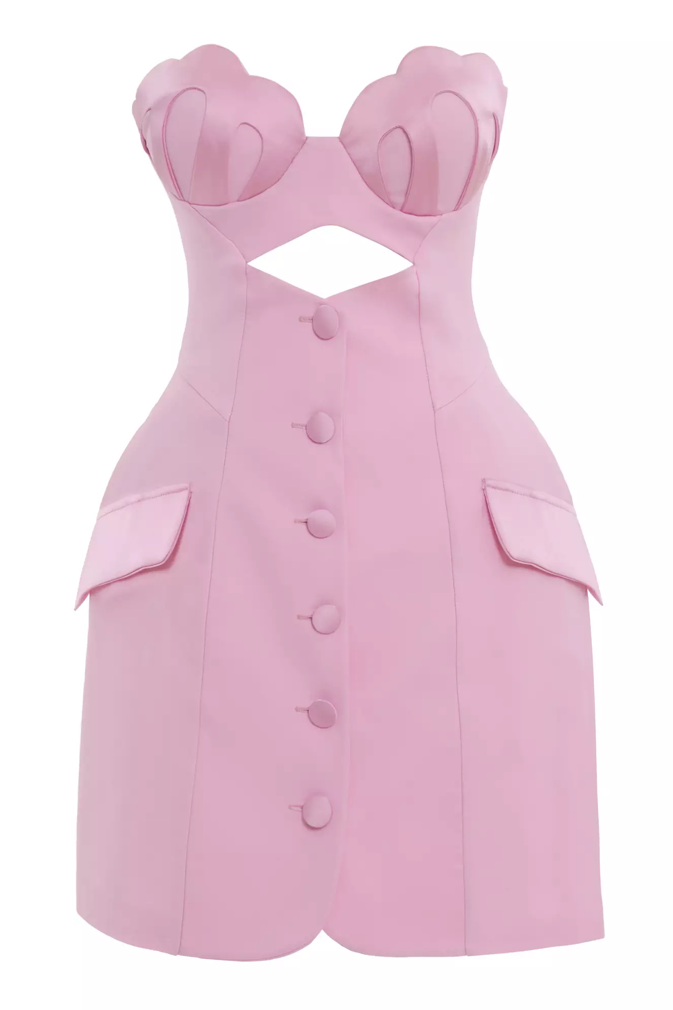 Blush crepe sleeveless mini dress